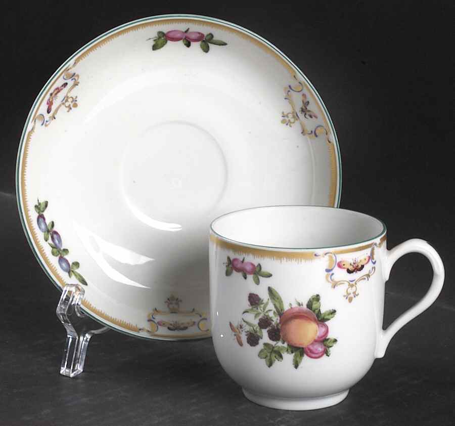 Duke of Gloucester Flat Cup & Saucer Set by Mottahedeh-1
