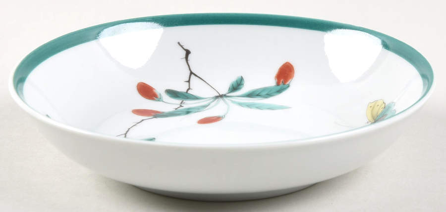 Famille Verte (Green Background) Fruit/Dessert (Sauce) Bowl by Mottahedeh-1