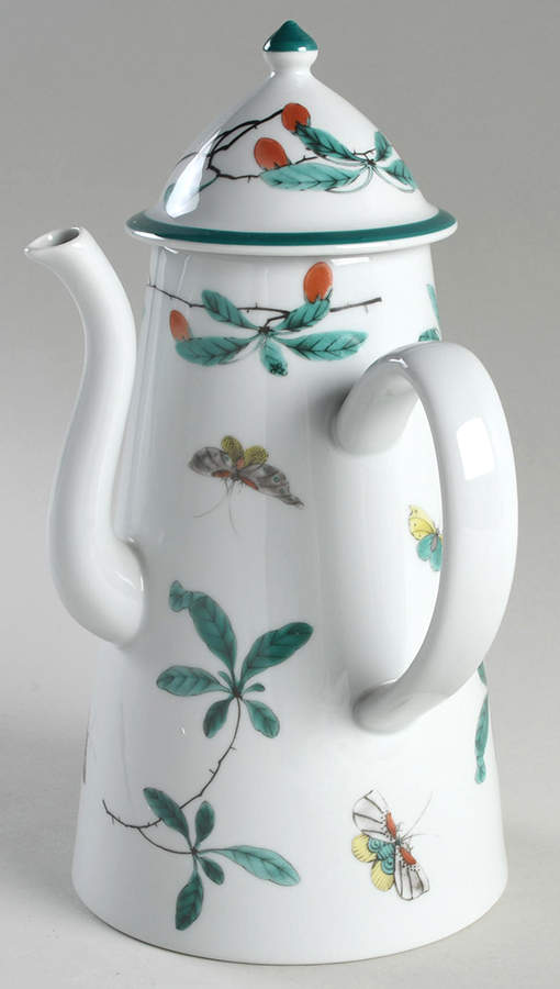 Famille Verte (Green Background) Coffee Pot & Lid by Mottahedeh-1