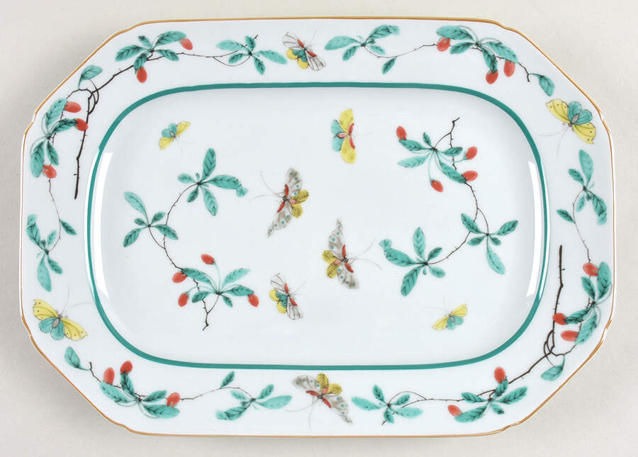 Famille Verte (Green Background) Octagonal Cookie Plate by Mottahedeh-1