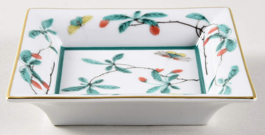 Famille Verte (Green Background) 4" Square Tray by Mottahedeh-1