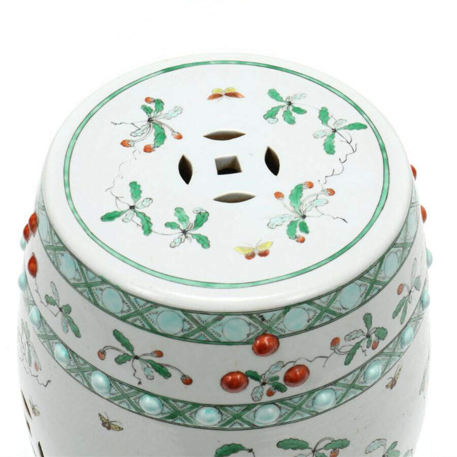 Famille Verte (Green Background) 18" Garden Seat by Mottahedeh-1