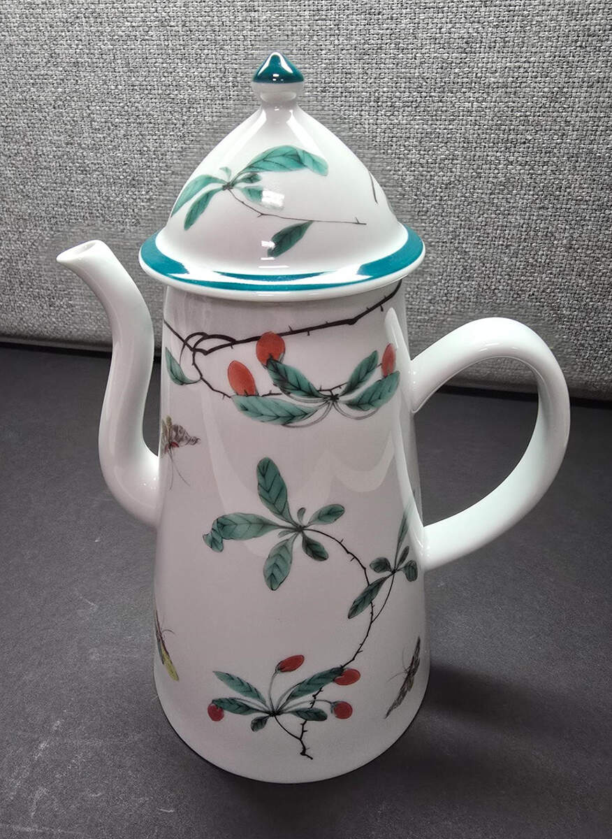 Famille Verte (Green Background) Coffee Pot & Lid by Mottahedeh-1