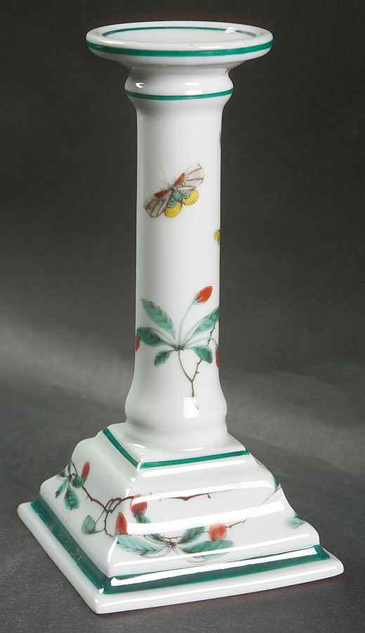 Famille Verte (Green Background) 6" Candlestick by Mottahedeh-1