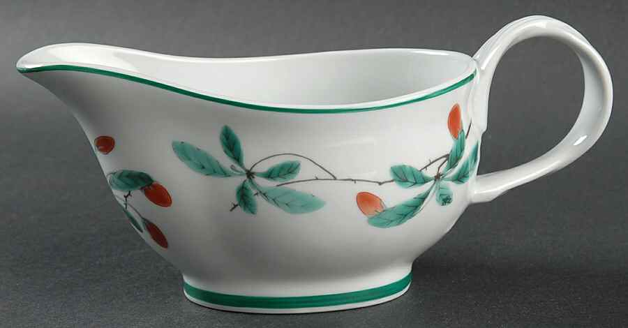 Famille Verte (Green Background) Gravy Boat by Mottahedeh-1