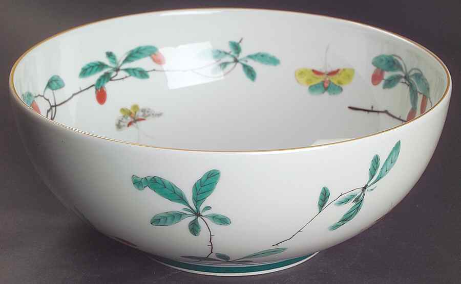 Famille Verte (Green Background) 8" Round Vegetable Bowl by Mottahedeh-1