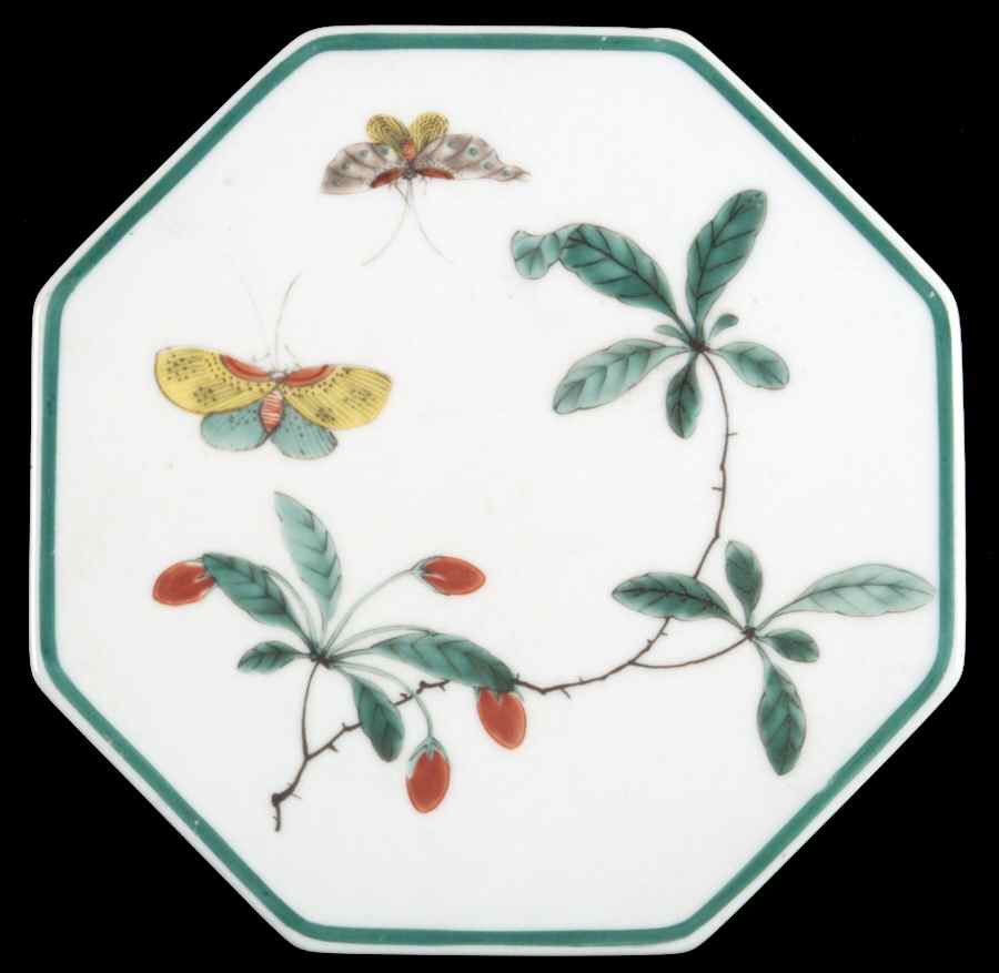 Famille Verte (Green Background) Tea Tile by Mottahedeh-1