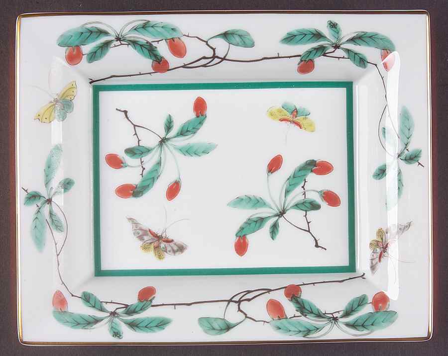 Famille Verte (Green Background) Large Rectangular Tray by Mottahedeh-1