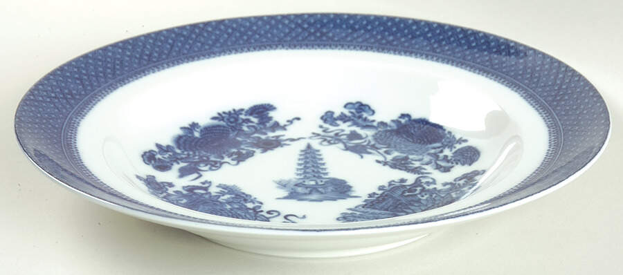 Fitzhugh Blue Large Rim Soup Bowl by Mottahedeh-1