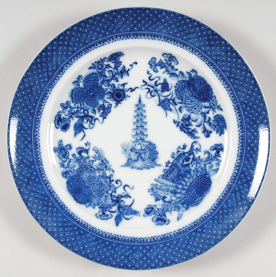 Fitzhugh Blue Salad/Dessert Plate by Mottahedeh-1