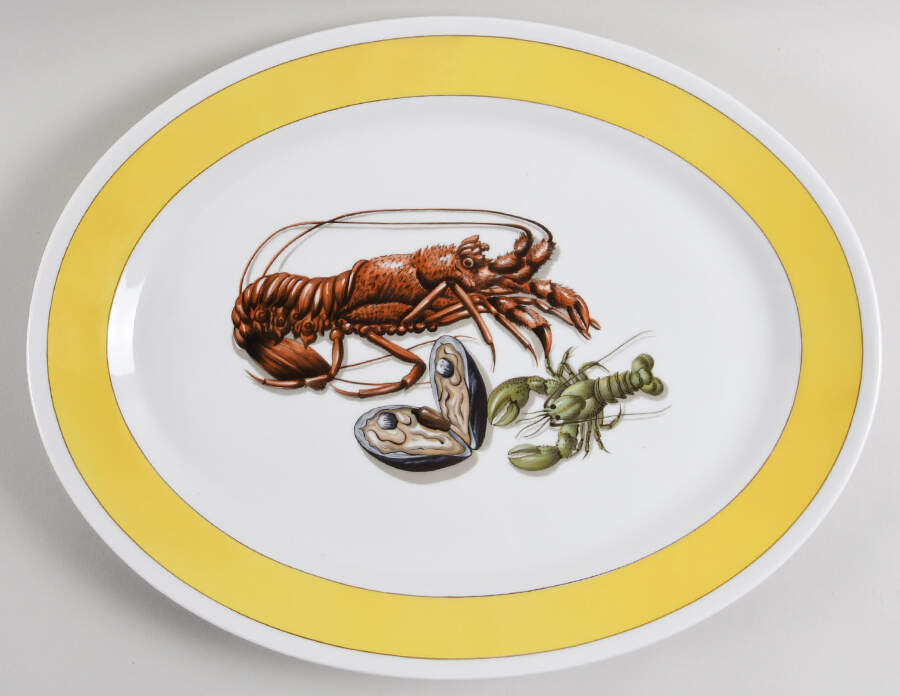 Fruits of The Sea 16" Oval Serving Platter by Mottahedeh-1