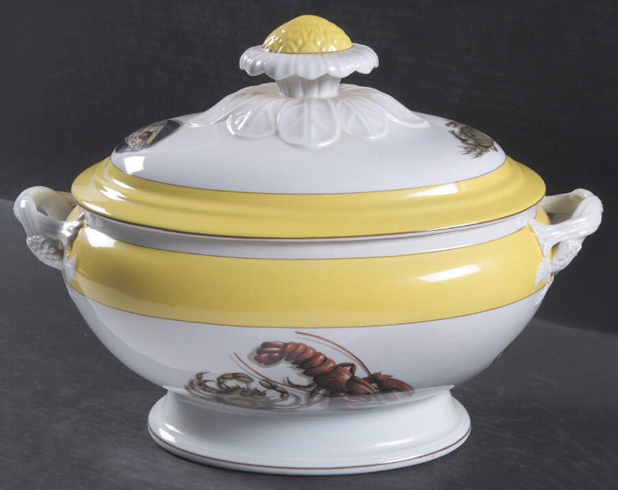 Fruits of The Sea Tureen &  Lid by Mottahedeh-1