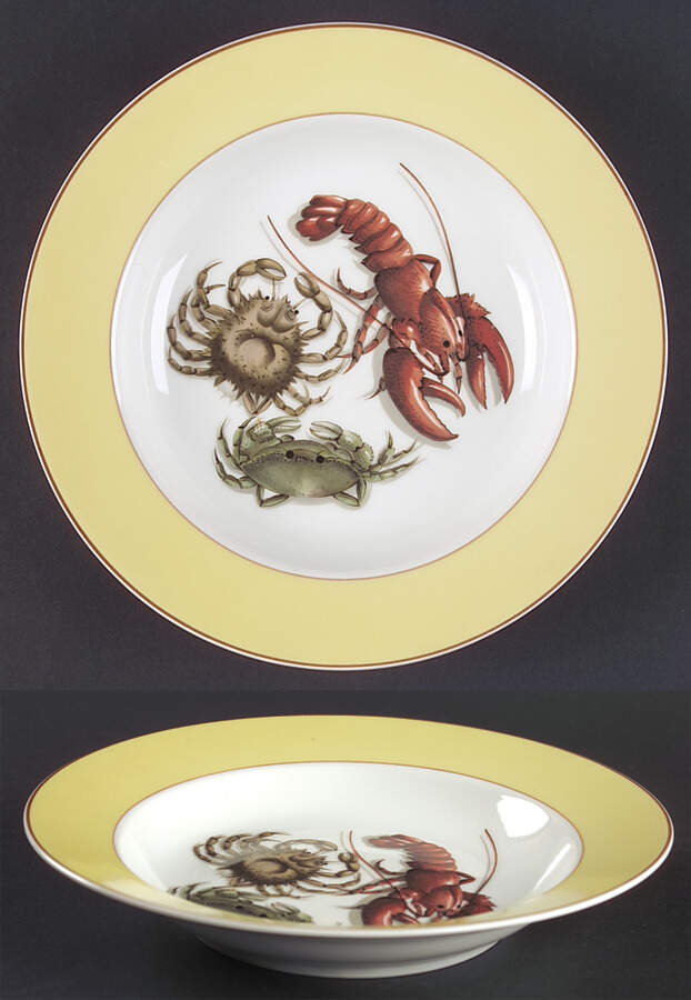 Fruits of The Sea Rim Soup Bowl by Mottahedeh-1