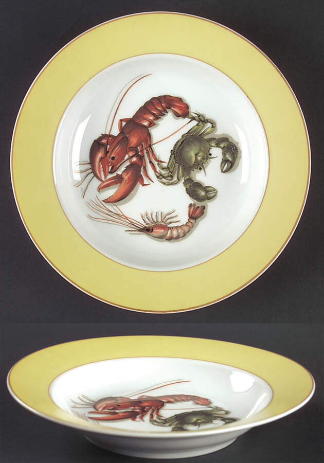 Fruits of The Sea Rim Soup Bowl by Mottahedeh-1
