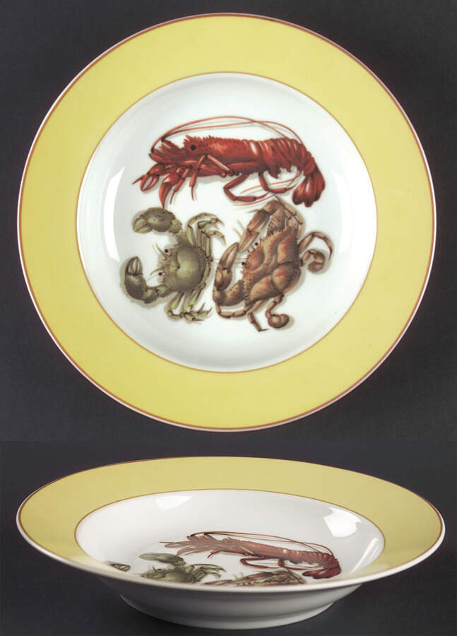 Fruits of The Sea Rim Soup Bowl by Mottahedeh-1