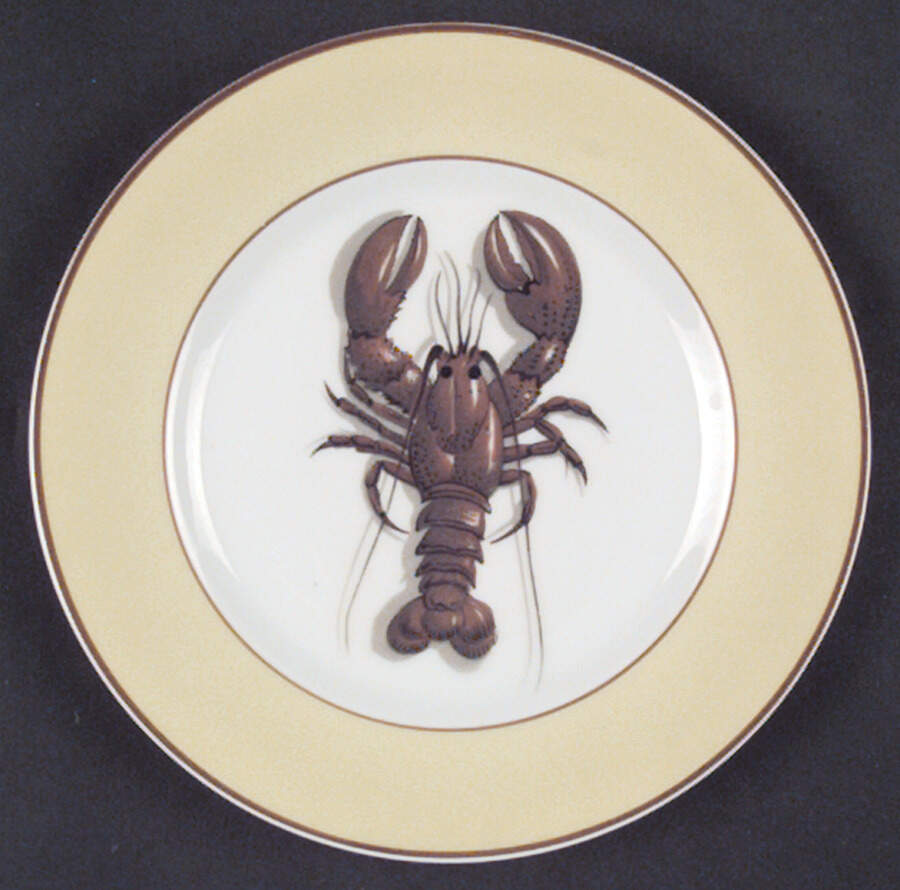 Fruits of The Sea Bread & Butter Plate by Mottahedeh-1