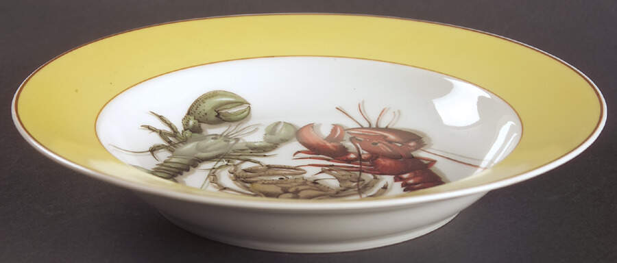 Fruits of The Sea Rim Soup Bowl by Mottahedeh-1