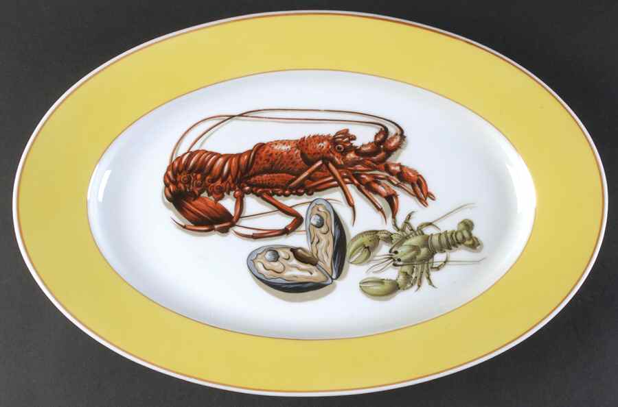 Fruits of The Sea 15" Oval Serving Platter by Mottahedeh-1