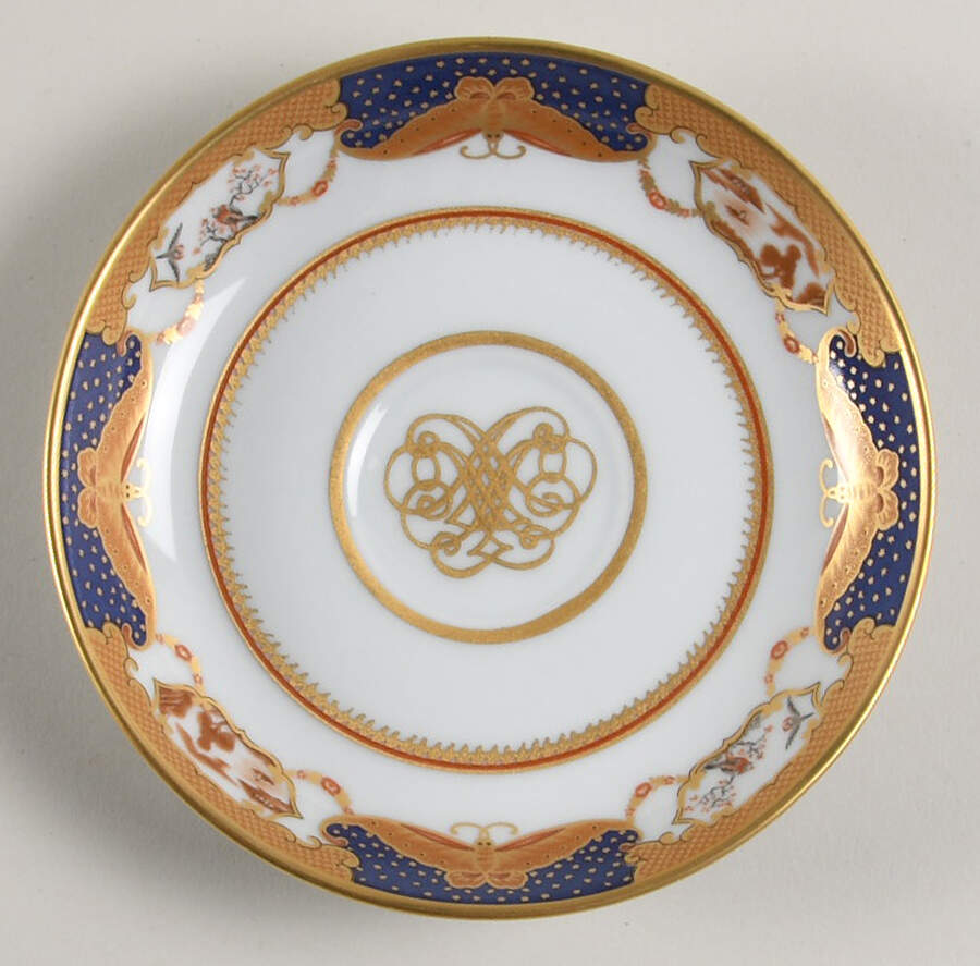 Golden Butterfly Saucer for Demitasse Cup by Mottahedeh-1