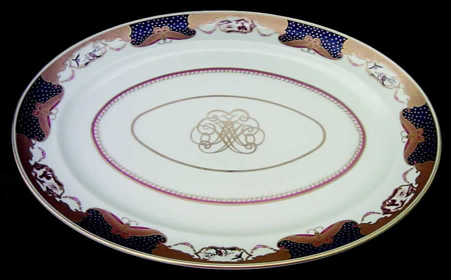 Golden Butterfly 16" Oval Serving Platter by Mottahedeh-1