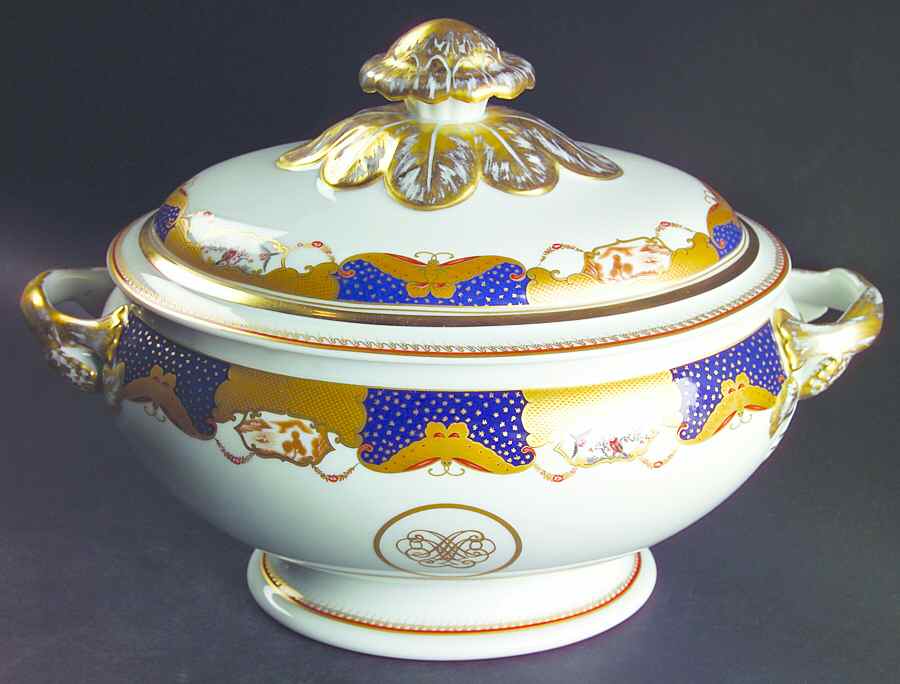 Golden Butterfly Oval Tureen & Lid by Mottahedeh-1