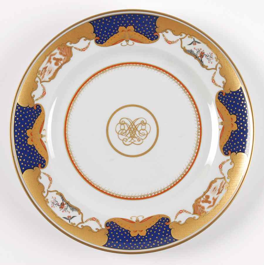 Golden Butterfly Salad/Dessert Plate by Mottahedeh-1
