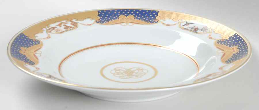 Golden Butterfly Large Rim Soup Bowl by Mottahedeh-1
