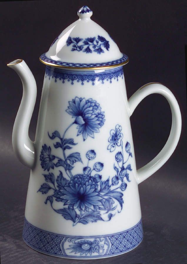 Imperial Blue Coffee Pot & Lid by Mottahedeh-1