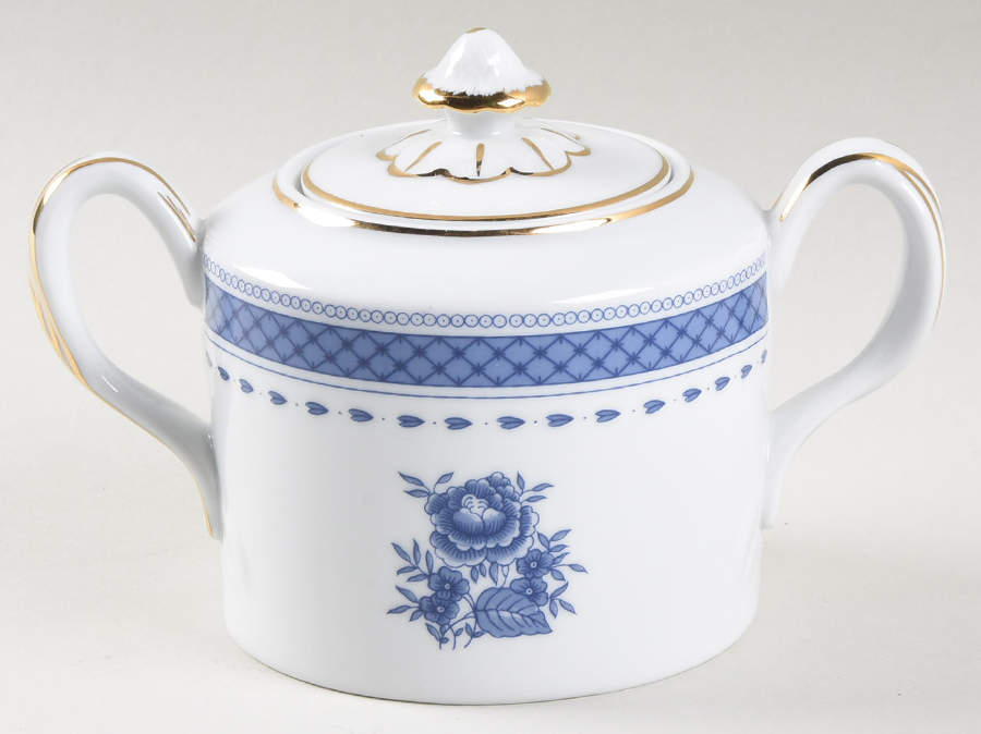 Indigo Sugar Bowl & Lid by Mottahedeh-1