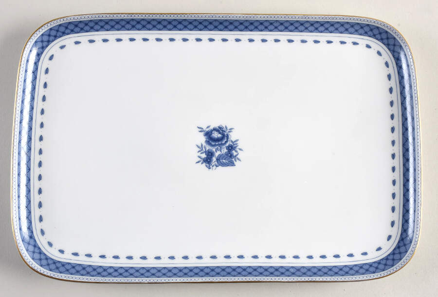 Indigo Rectangular Tray 11" by Mottahedeh-1