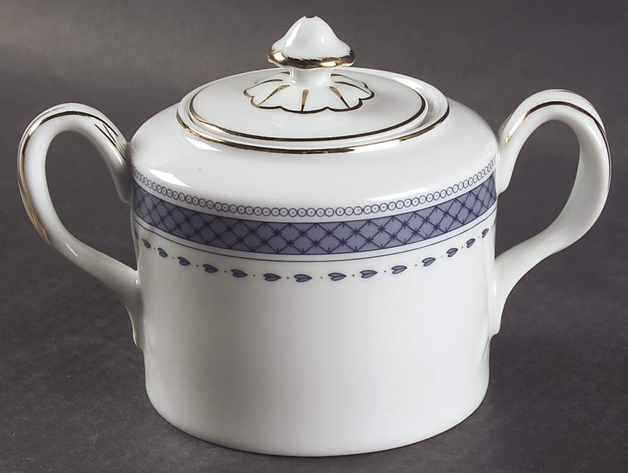 Indigo Sugar Bowl & Lid by Mottahedeh-1