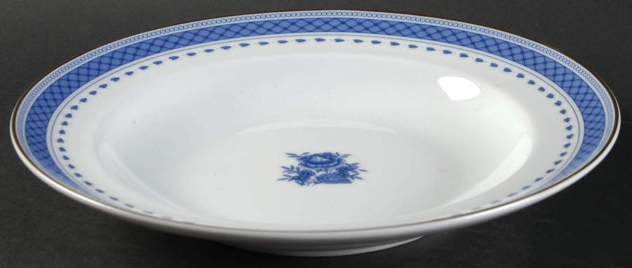 Indigo Large Rim Soup Bowl by Mottahedeh-1