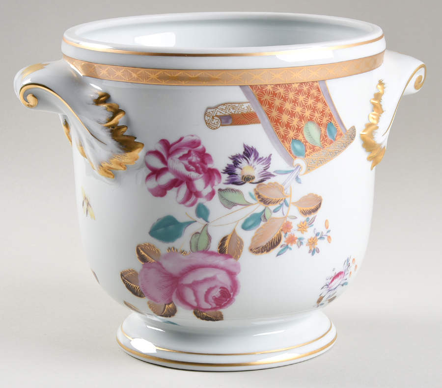 Lowestoft Rose Large Cachepot by Mottahedeh-1