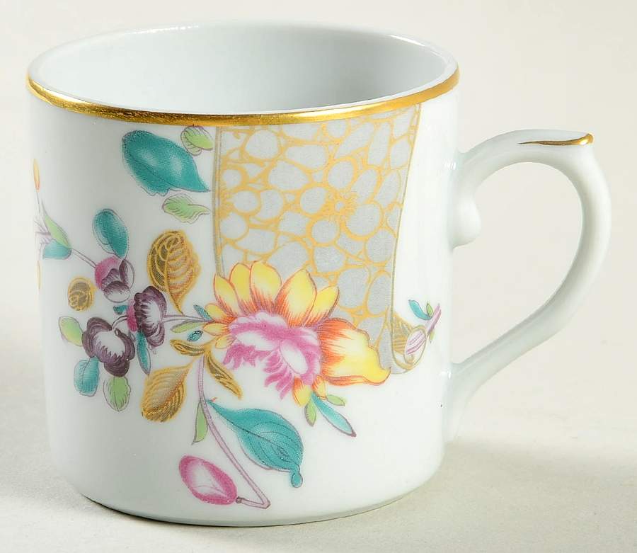 Lowestoft Rose Flat Demitasse Cup by Mottahedeh-1