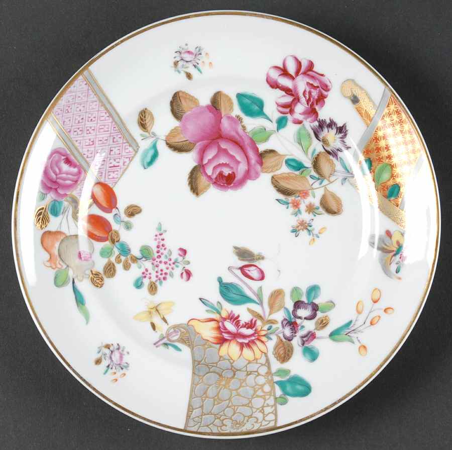 Lowestoft Rose Bread & Butter Plate by Mottahedeh-1