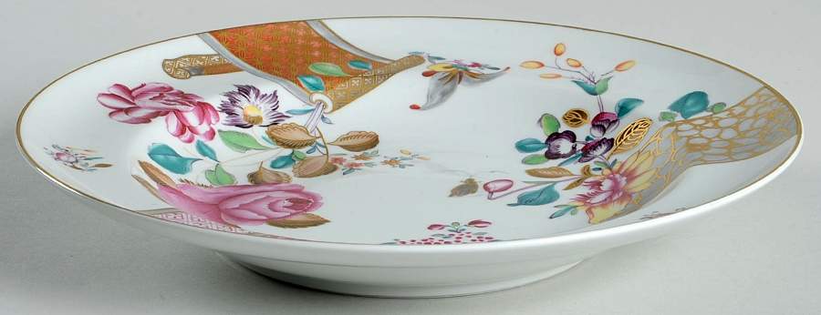 Lowestoft Rose Large Rim Soup Bowl by Mottahedeh-1
