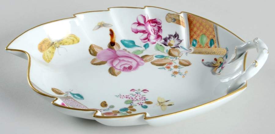 Lowestoft Rose Large Leaf Dish by Mottahedeh-1