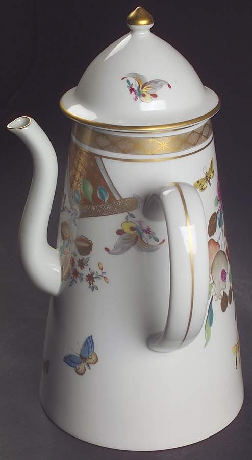 Lowestoft Rose Coffee Pot & Lid by Mottahedeh-1