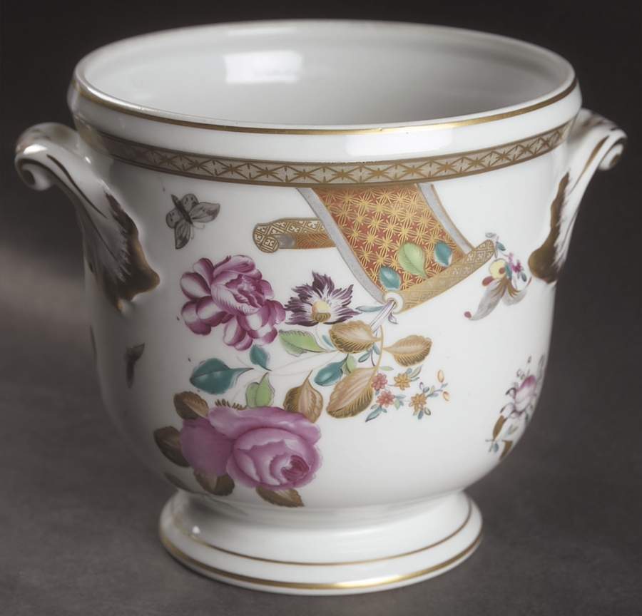 Lowestoft Rose Small Cachepot by Mottahedeh-1