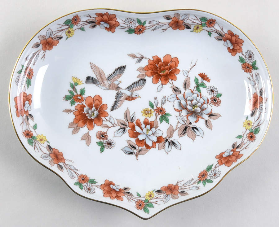 Magnolia & Birds Heart Shaped Tray by Mottahedeh-1