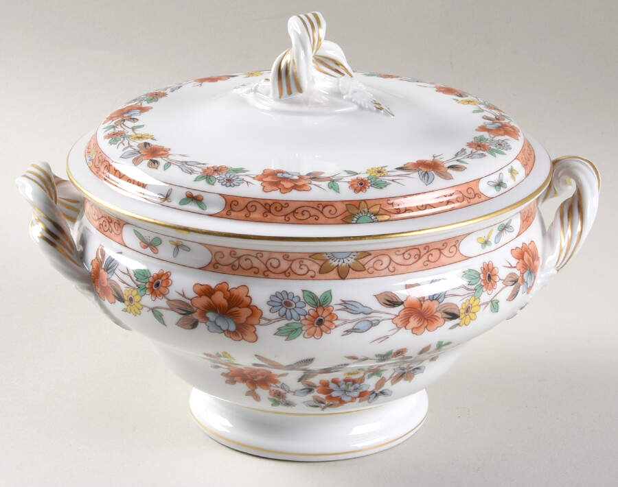 Magnolia & Birds Sauce Boat & Lid by Mottahedeh-1