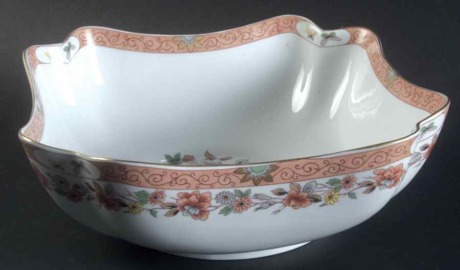 Magnolia & Birds 9" Square Vegetable Bowl by Mottahedeh-1