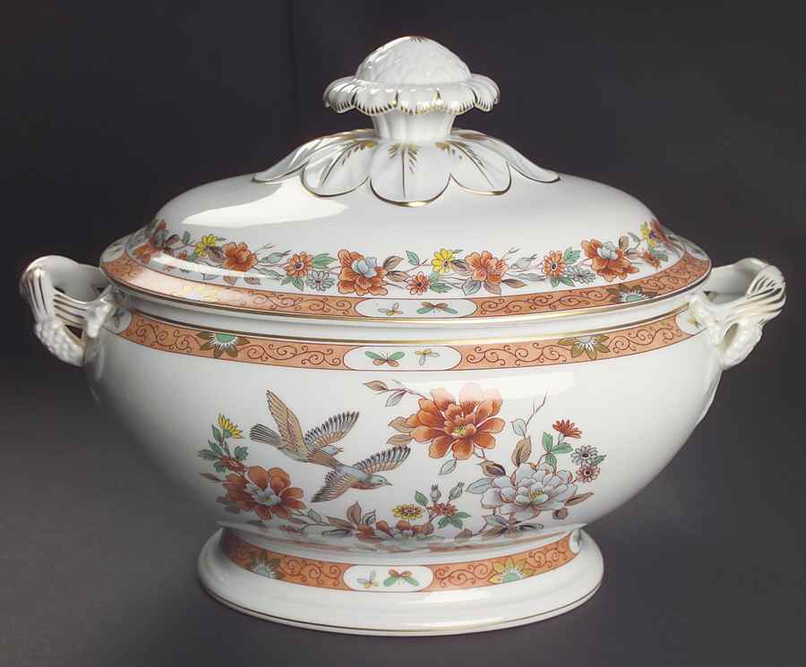 Magnolia & Birds Tureen &  Lid by Mottahedeh-1