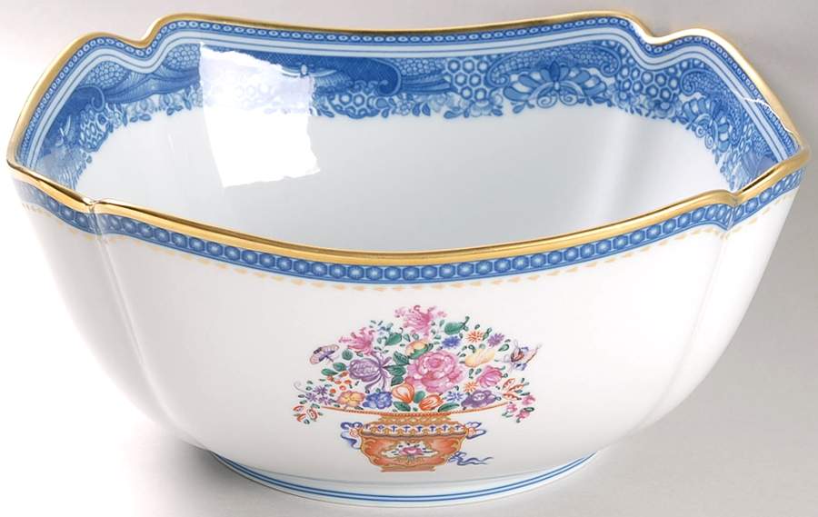 Mandarin Bouquet 10" Square Vegetable Bowl by Mottahedeh-1