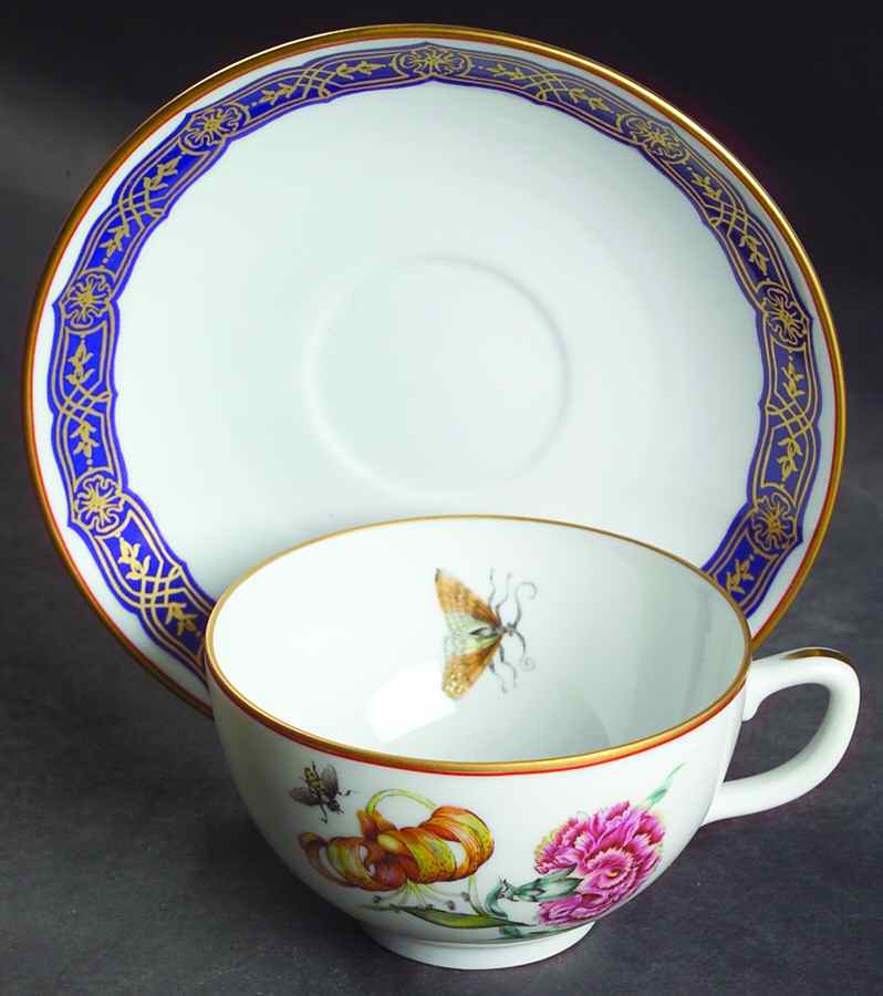 Merian Flat Cup & Saucer Set by Mottahedeh-1