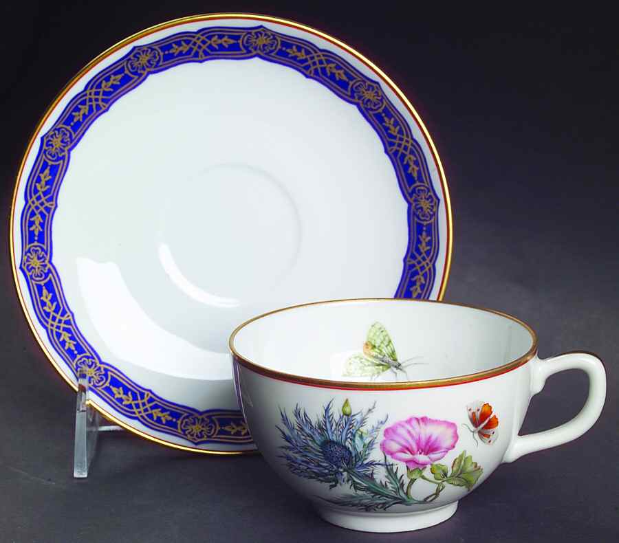 Merian Flat Cup & Saucer Set by Mottahedeh-1