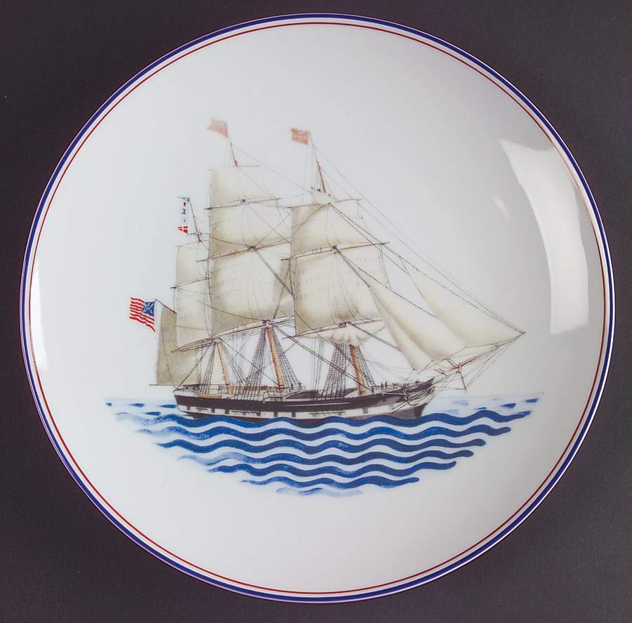 Our Maritime Heritage-American Ship Luncheon Plate by Mottahedeh-1