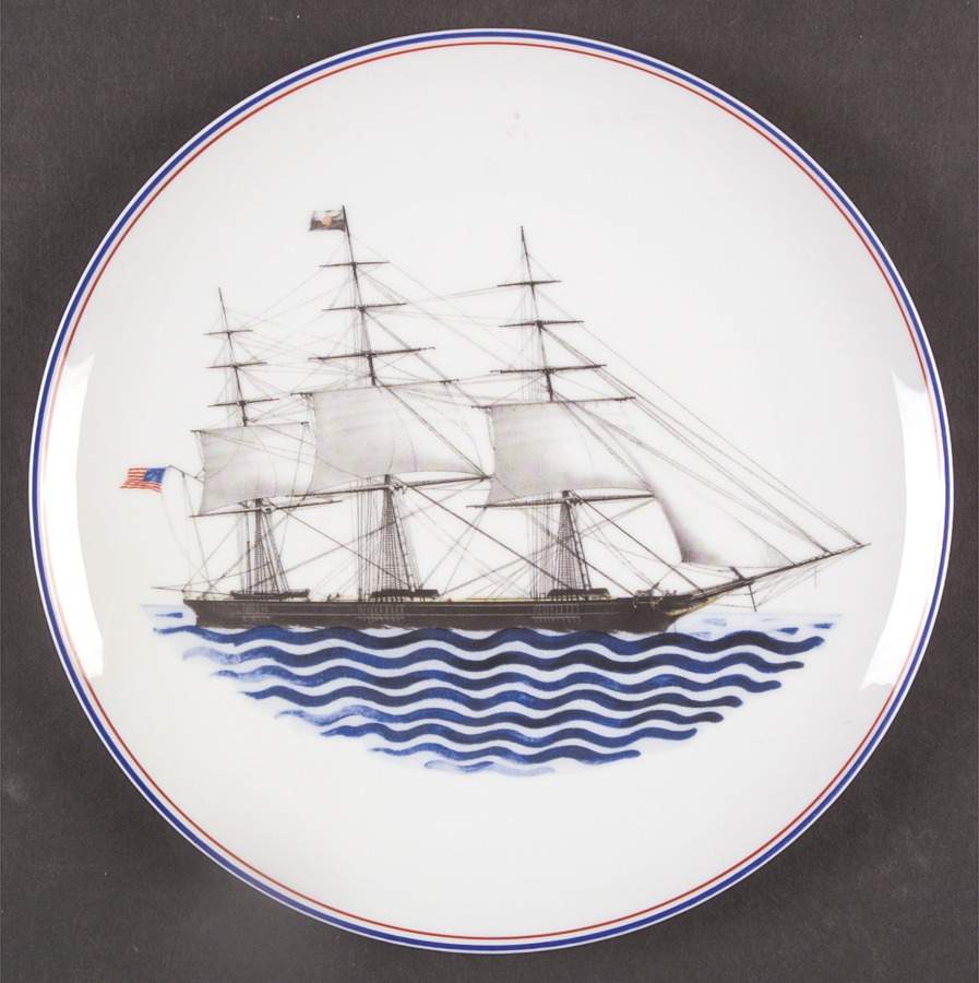 Our Maritime Heritage-American Ship Luncheon Plate by Mottahedeh-1