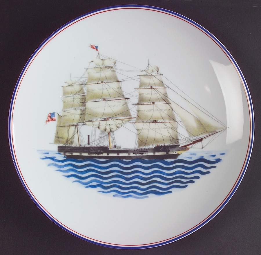 Our Maritime Heritage-American Ship Luncheon Plate by Mottahedeh-1