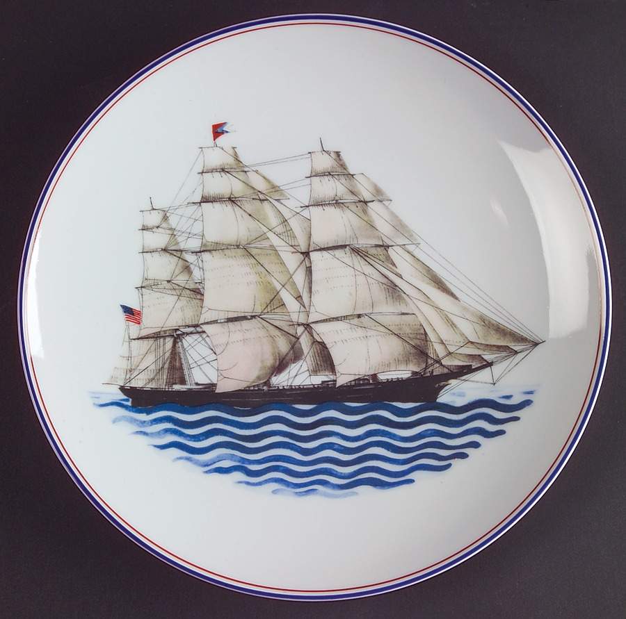 Our Maritime Heritage-American Ship Luncheon Plate by Mottahedeh-1